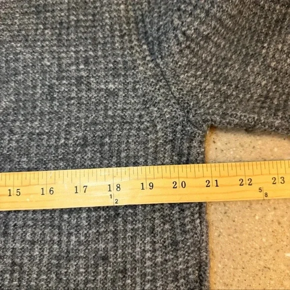 Ann Taylor Small Sweater Open-Front Cardigan 3/4 Sleeve Merino Wool Blend Gray - Picture 5 of 6